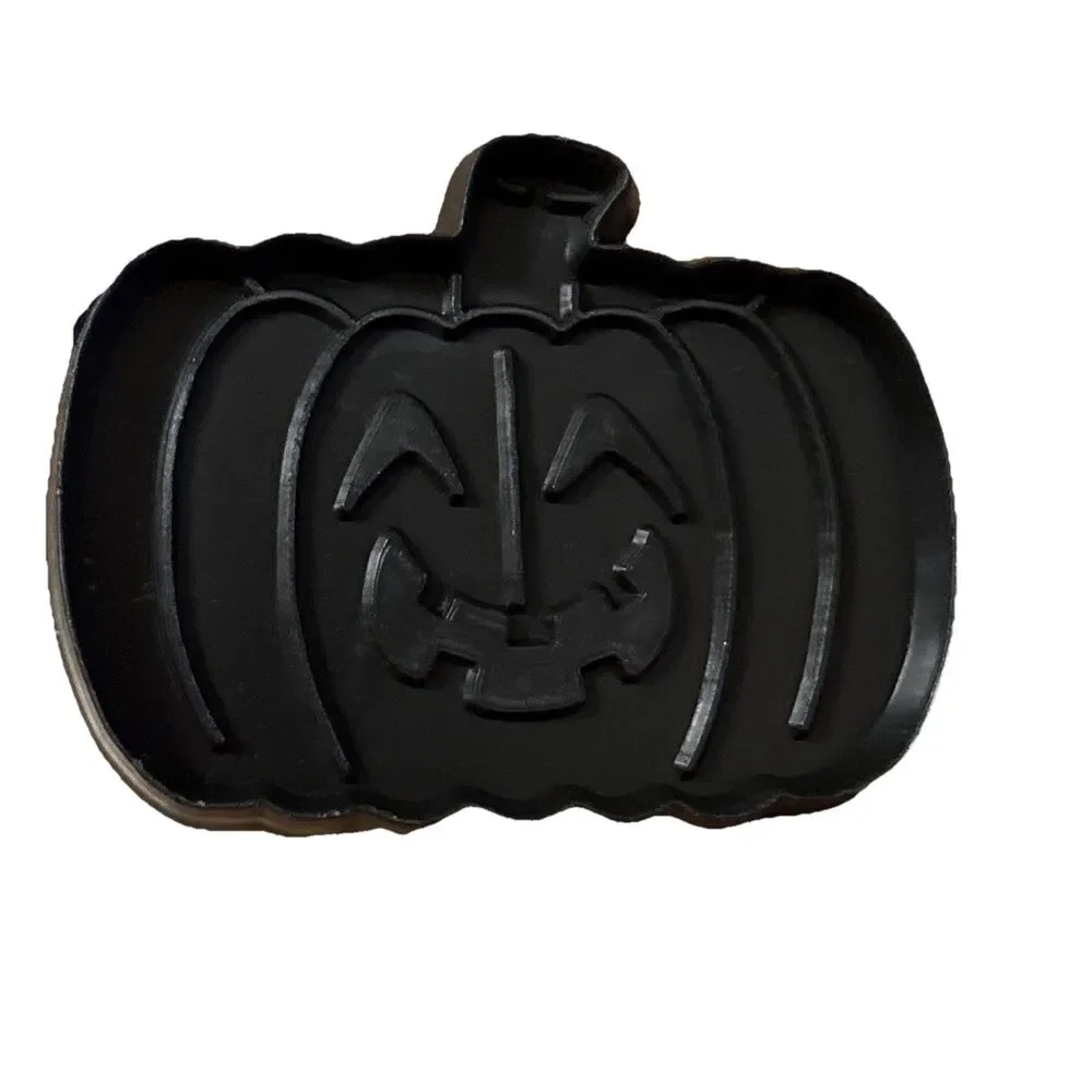 Pair Vintage Small Halloween Fall Cookie Cutters Orange Ghost Black Pumpkin